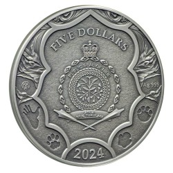 Elephant - Save the powers 2024 NIUE Antique + Black proof