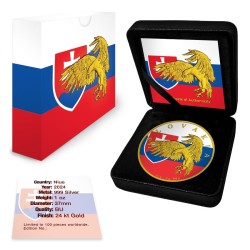 silver 1 oz Slovak Eagle 2024 BU with SK Flag colored