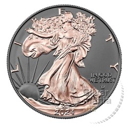 1 oz US Eagle Her Majesty Black Ru + Rose Gold 2024 (CoA no.6)