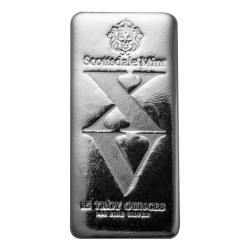 silver bar 15 oz to 15th Anniversary Scottsdale Mint .999