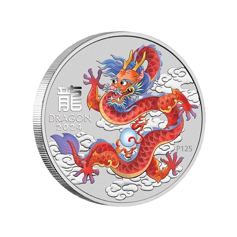 1 oz Lunar III -  Year of the Red Dragon 2024 HM