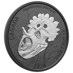 1 oz Discovering Dinosaurs: Horned Face 2024 PROOF Rhodium plating 20 CAD