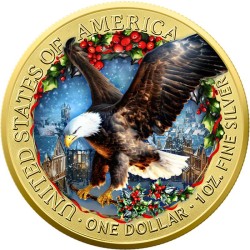 1 oz US EAGLE Merry Christmas 2024 gold plated