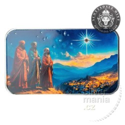 silver bar 1 oz silver Three Wisemen 2024 PROOF-like colored