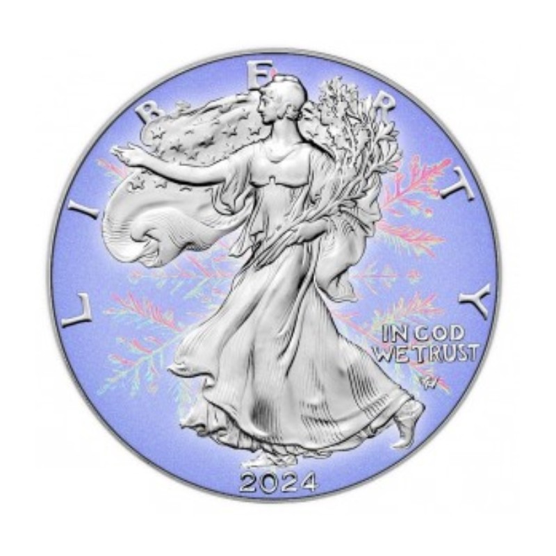 1 oz American Eagle SNOWFLAKE holographic 2024 coloured