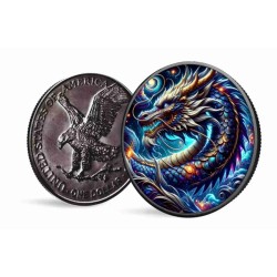 1 oz Dragon of Ice American Eagle 2024 Ag colored HM