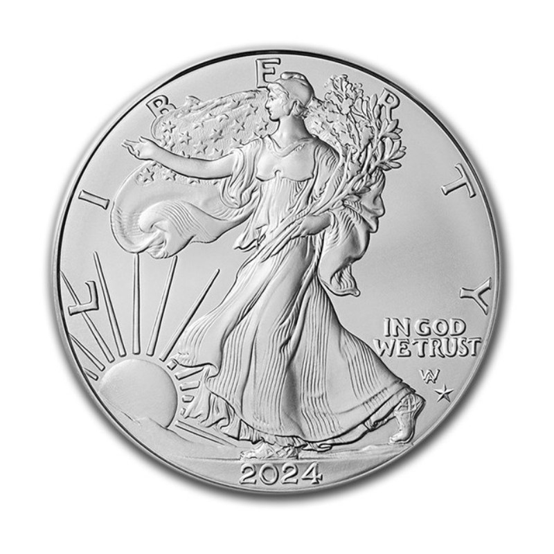 1 oz Silver American Eagle 2024 BU PRIVY STAR