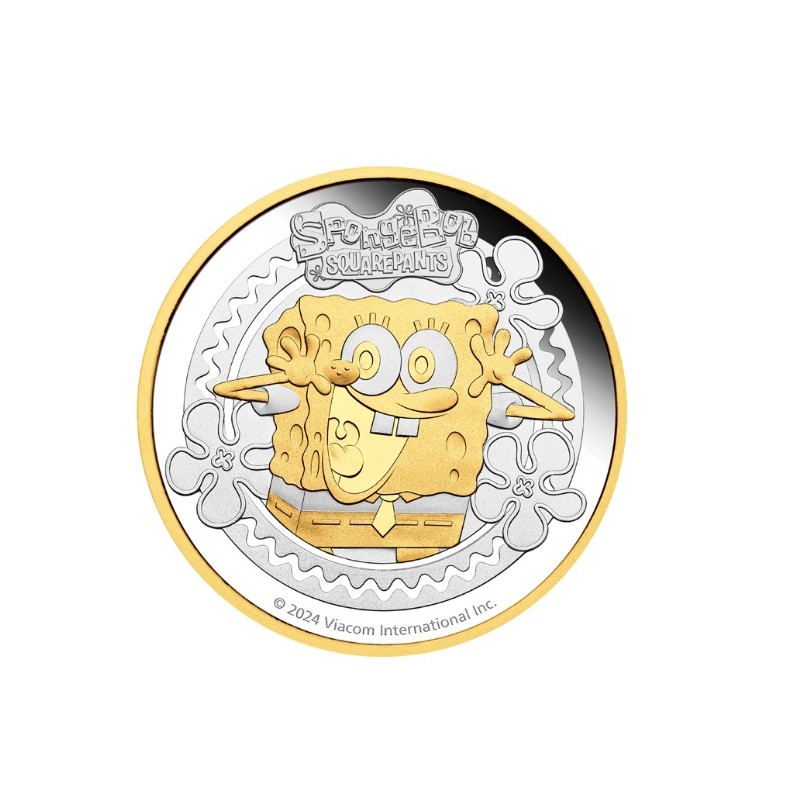 2 oz Spongebob Squarepants ANANAS 2024 gilded 2$ Tuvalu