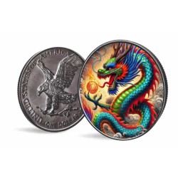 1 oz Dragon of Light American Eagle 2024 Ag kolorovaná HM