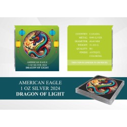 1 oz Dragon of Light American Eagle 2024 Ag kolorovaná HM