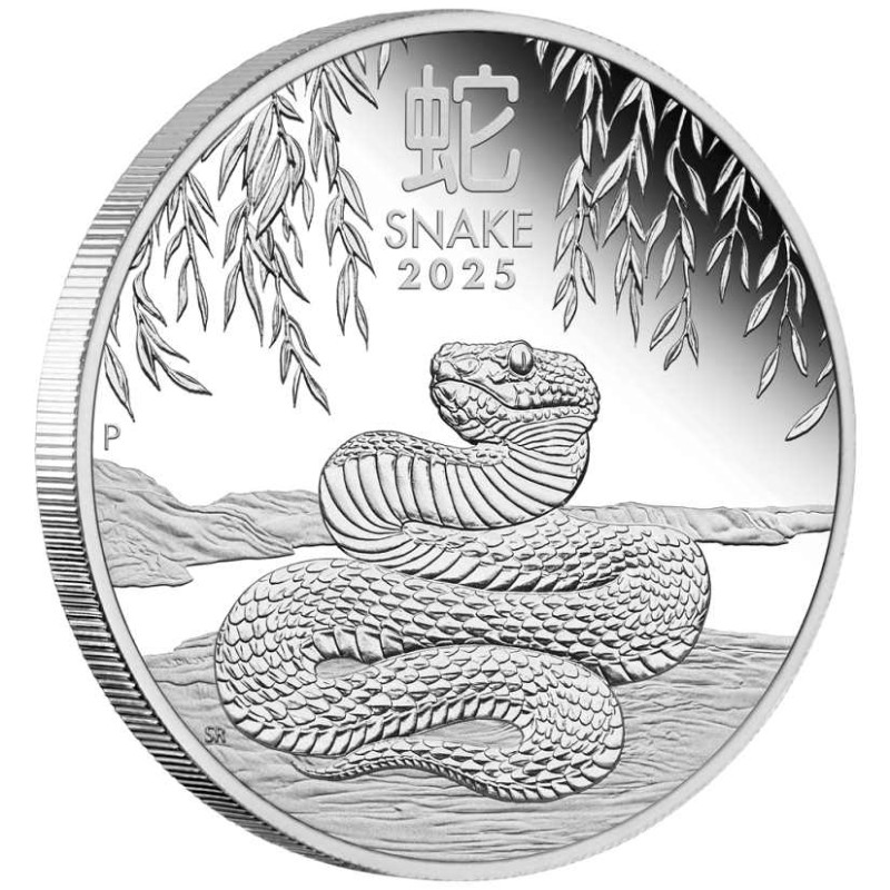 1/2 oz Lunar 3 Year of the Snake 2025 PROOF Ag HM