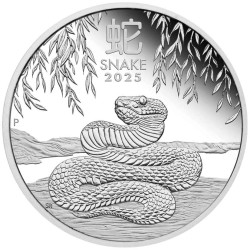 1/2 oz Lunar 3 Year of the Snake 2025 PROOF Ag HM