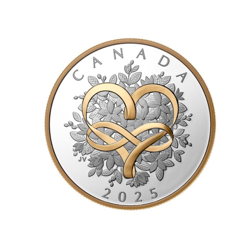 20 CAD 1 oz LOVE KANADA 2025 PROOF + gilded