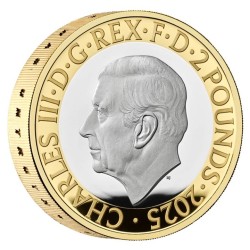 24 g 2 Pounds George Orwell Piedfort UK 2025 Proof gilded