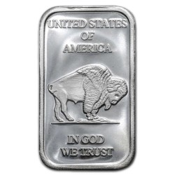 silver cast bar 1 oz Buffalo .999Ag