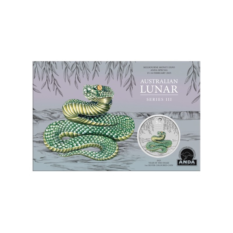 1 oz Lunar Snake (Australian lunar series III.) 2025 coloured ANDA