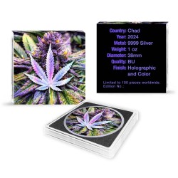 1 oz CANNABIS 2024 CHAD Holographic coloured 5000 CFA