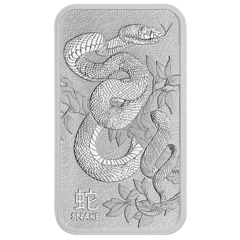 1 oz Australia Rectangular Lunar Snake 2025 BU silver bar