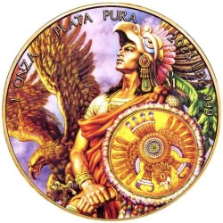 1 oz Mexico LIBERTAD The Last Aztec Emperor 2023 colored + gilded