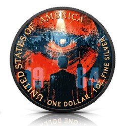 1 oz George Orwell 75. výročí úmrtí US Eagle 2025 kolor, v etui