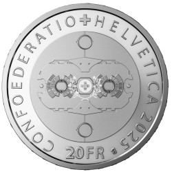 stříbrná mince 20francs CERN Helvetica 2025 PROOF Švýcarsko