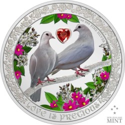 1 oz LOVE IS PRECIOUS - DOVES 2022 PROOF Niue Ag