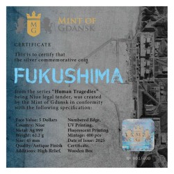 stříbrná 2 oz Fukushima série lidské tragédie 2025 Niue $5 (4.)