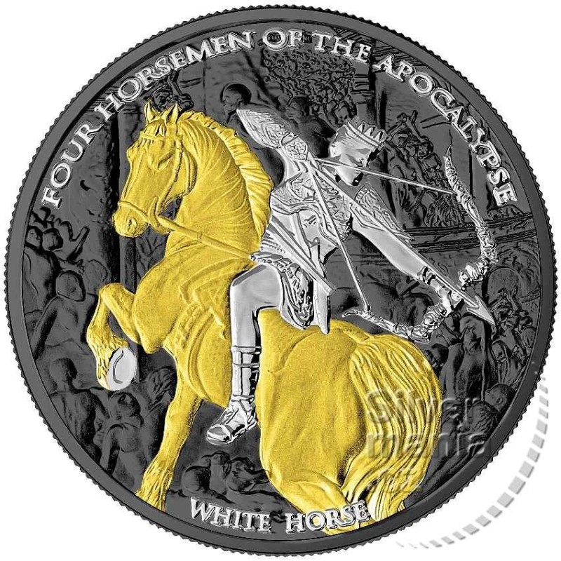 1 oz White Horse Four Horsemen of the Apocalypse 2023 PROOF gilded